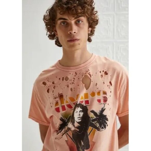 Urban Outfitters The Doors Vintage Wash Tee Distressed Size M New - Picture 2 of 6